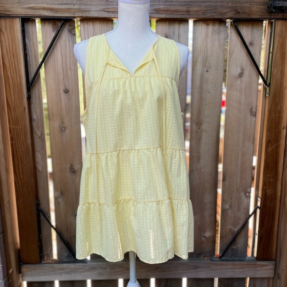 Sleeveless Tank TOPSHOP Tiered Smock Top Gingham Print Size 8 Medium - Picture 4 of 9